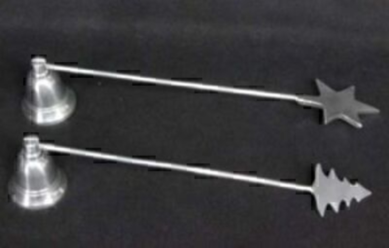 These silver painted metal candle snuffers are a great addition to the Christmas collection. There is a choice of two, one has a star design and the other has a Christmas tree. Gisela Graham are a well known brand, recognised for their unique and high qua